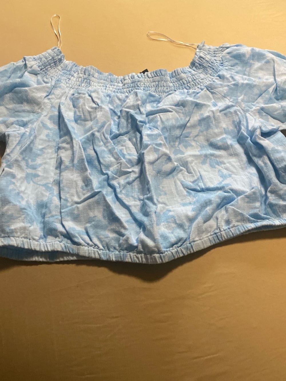 INC International Concepts Light Blue Smocked Top